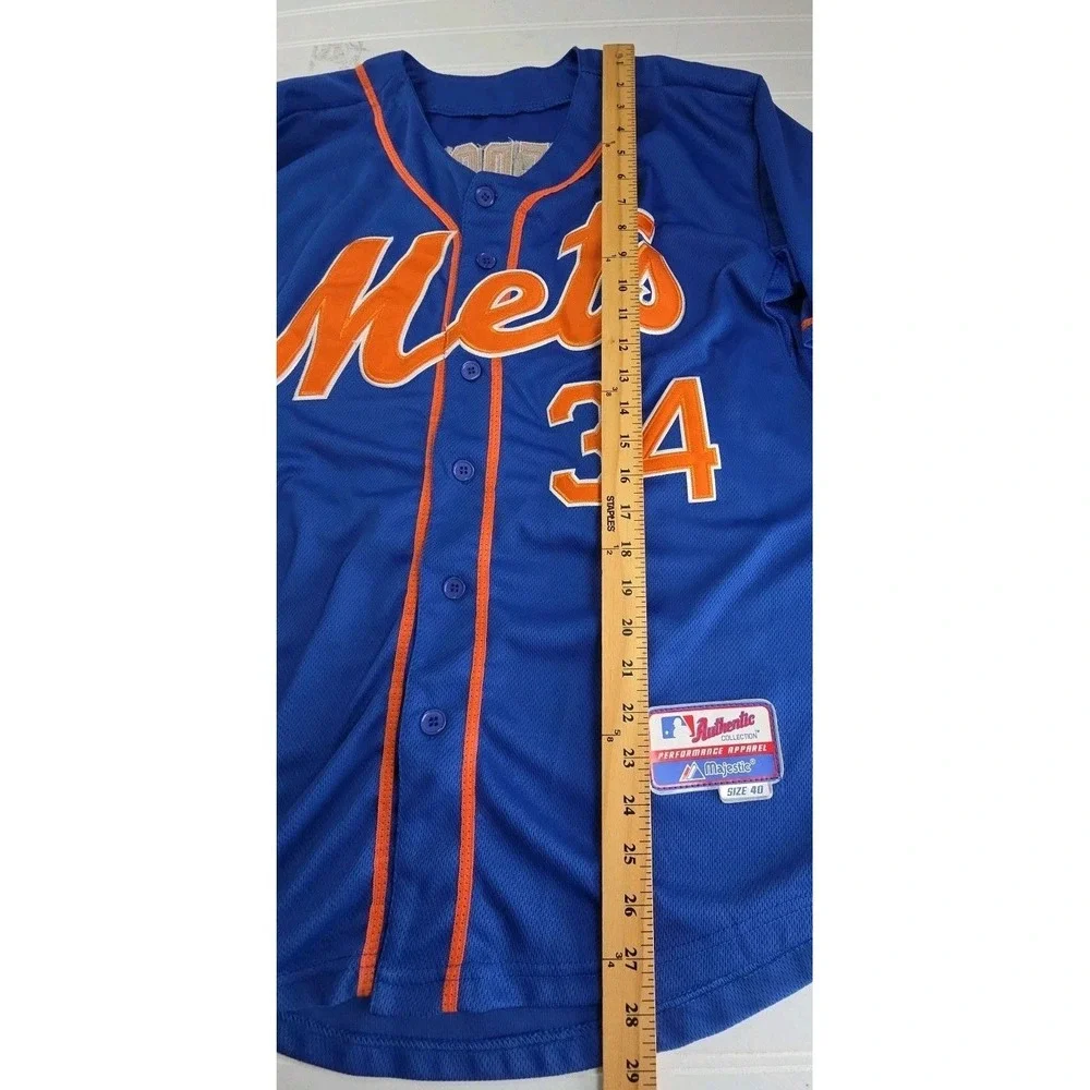 Majestic Authentic New York Mets Noah SYNDERGAARD‎ #34 Stitched Jersey Blue 40